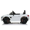 thumbnail image 5 of Senbabe 12V Electric Mercedes-Benz Ride On Car with Remote Control, LED Lights, Music, Horn, AUX, Story, Spring Suspension, Gift for Age 3-5 Years-White, 5 of 6