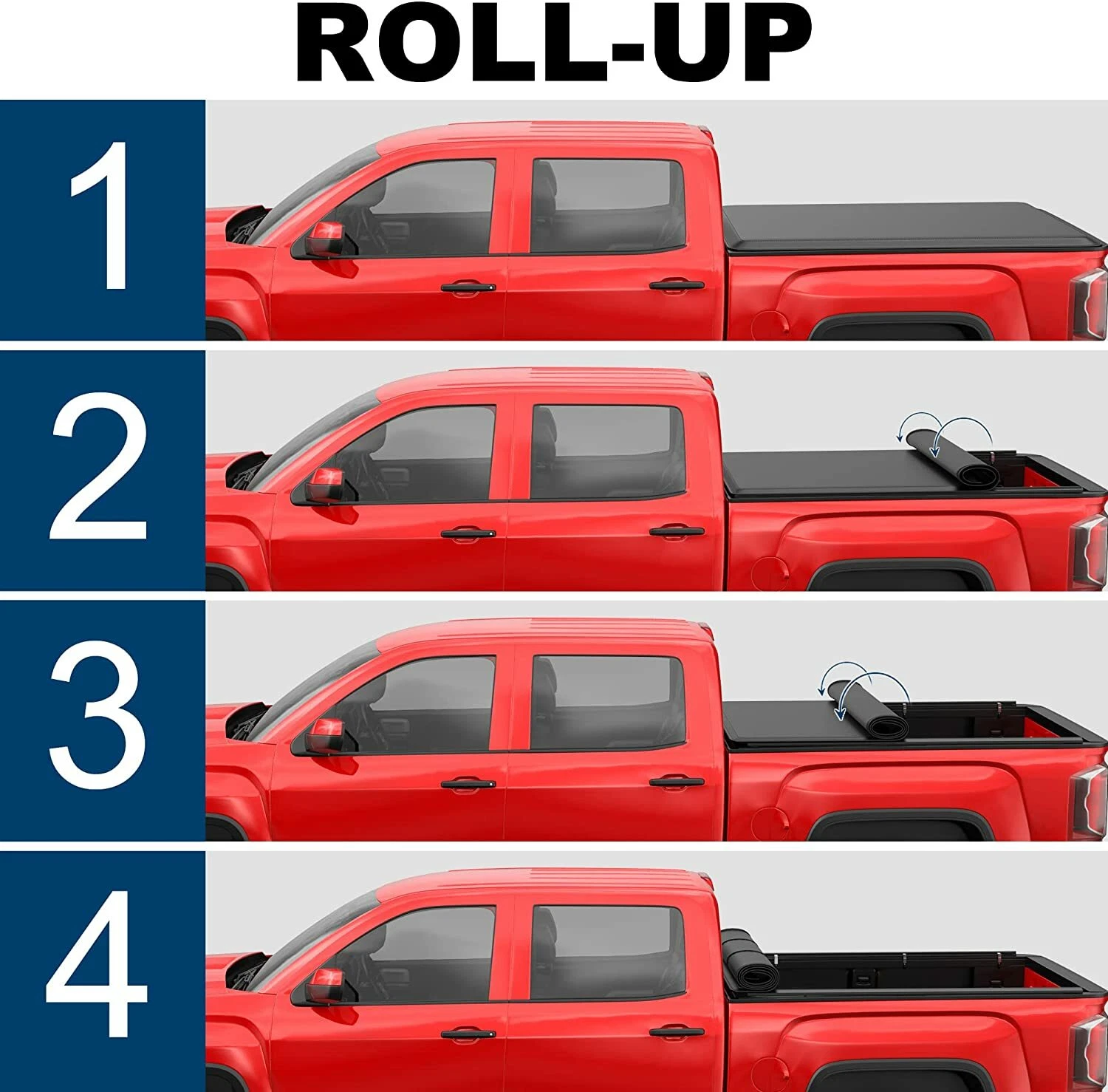 MOSTPLUS 5FT Roll Up Tonneau Cover for 2015-2026 Chevy Colorado GMC Canyon Truck Bed Cover