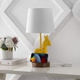 thumbnail image 5 of Sahara 17.5" Mid-Century Vintage Iron/Resin Giraffe LED Kids' Table Lamp with Phone Stand and USB Charging Port, Yellow, 5 of 9