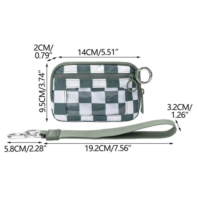 Waterproof Wristlet Pouch With Clear ID Card Slot And Adjustable Wrist Strap – Plaid Pattern