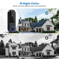 thumbnail image 2 of Wireless Doorbell Camera with Rechargeable Battery, 1080P Resolution, 2-Way Audio, Night Vision, AI Human Detection, Cloud Storage, 2.4G WiFi( No Receiver), 2 of 7