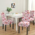 thumbnail image 2 of Sweet Strawberry Dining Chair Covers 4 Pack Charming Red Berry Design Washable Polyester Stretch Slipcovers Removable Seat Protector for Modern Dining Room, 2 of 7