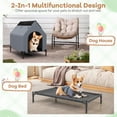 thumbnail image 2 of Demi Bonn 36" Dog House for Small Dogs, Outside Elevated Dog Bed, Weatherproof Dog Kennel for Indoor and Outdoor, Portable Dog Shelter Cot with Ventilated Windows, Gray, 2 of 7