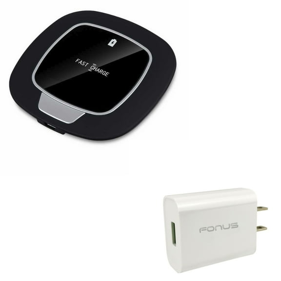 7.5W and 10W Fast Wireless Charger w USB 18W Quick Home Wall USB Adapter W6L for iPhone 11 Pro Max - BLU G9 Pro - BOLD N1 - Google Pixel 4 XL - LG G8X ThinQ - Samsung Galaxy Note 10 Plus Fold