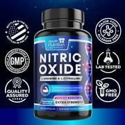 Extra Strength Nitric Oxide Booster - 3X Strength L-Arginine, Citrulline, Beta Alanine - Premium Nitric Booster Natural Energy, Muscle & Heart Support, Bottled in USA for Men & Women - 120 Capsules