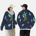 thumbnail image 6 of Kll Dinosaur Astronaut Space Surfing Print Men'S Women’s Upf 50+ Sun Protection Outdoor Hoodie Jacket Long Sleeve Fishing Hiking Performance Shirt- Small, 6 of 8