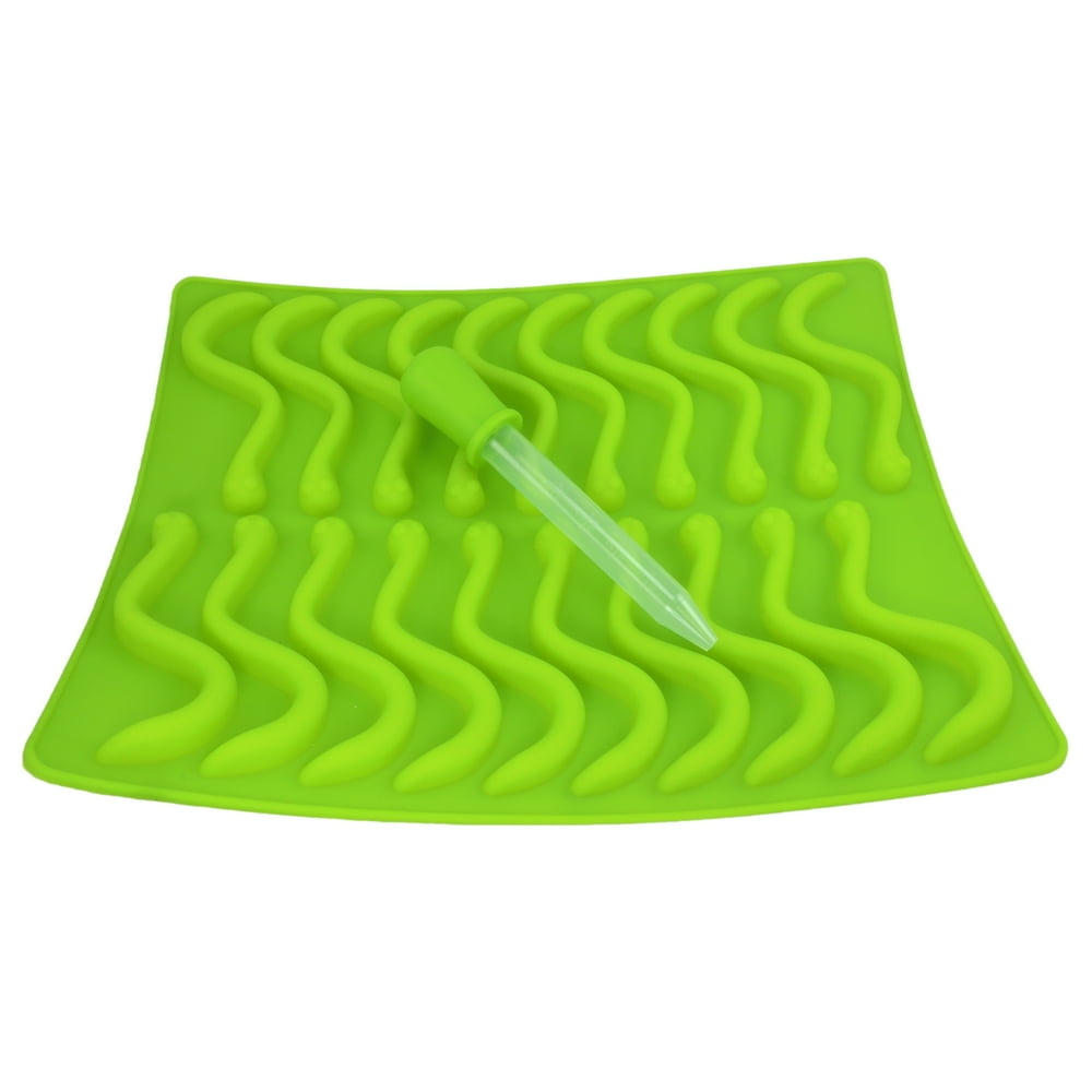 Gummy Worms Mold Maker Homemade Gummies Candy Making Kids Snacks Worm Molds Tray