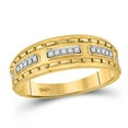 thumbnail image 3 of 14kt Yellow Gold His & Hers Round Diamond Cluster Matching Bridal Wedding Ring Band Set 5/8 Cttw, 3 of 4