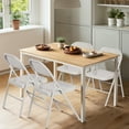 thumbnail image 4 of VECELO Set of 4 Metal Folding Chairs with Triple Braced & Double Hinged Back, Gray, 4 of 10