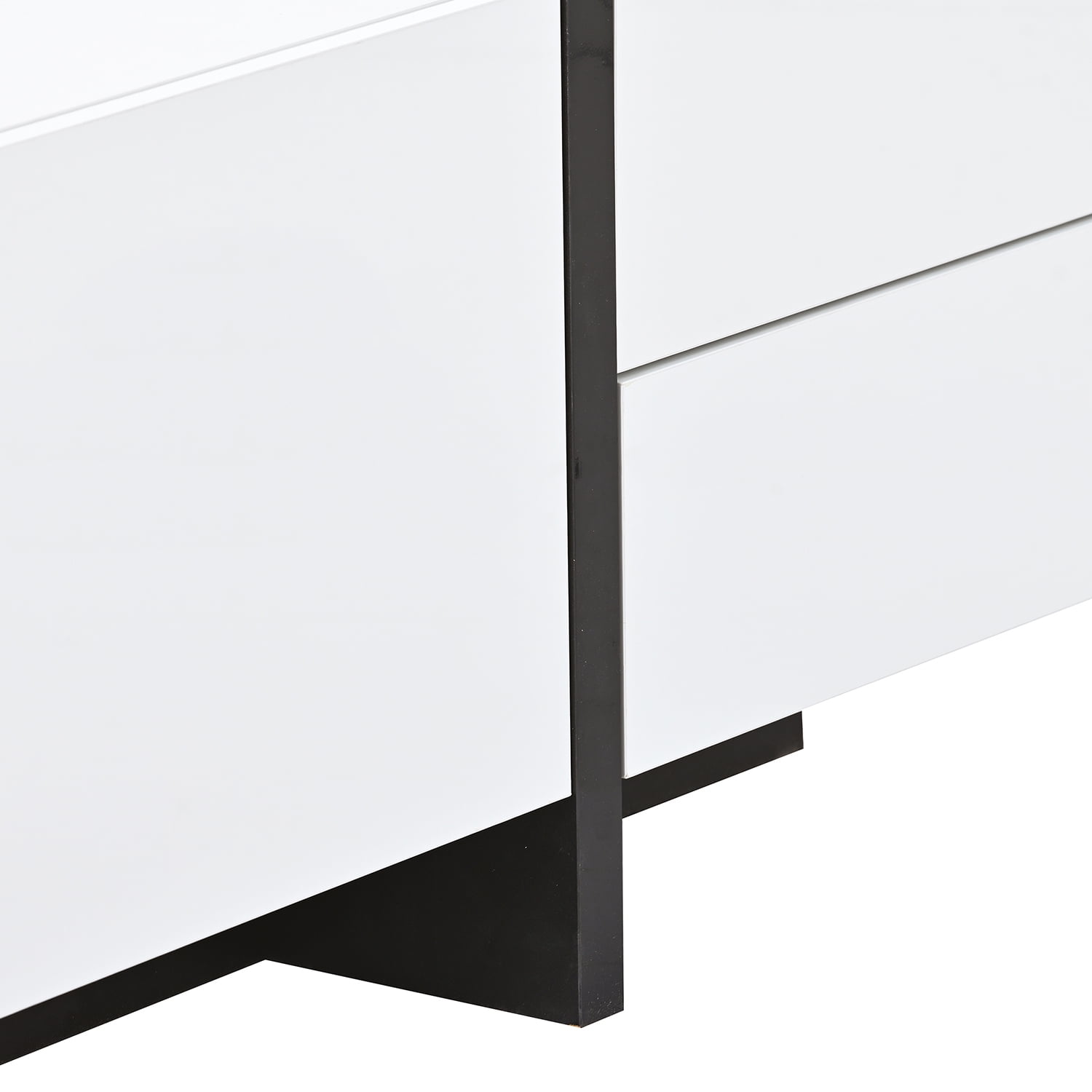 Kadyn Rectangle TV Stand, Particle Board TV Cabinet for TVs Up to 80”, Modern Entertainment Center TV Console with High Gloss UV Surface, 2 Drawers and 3 Cabinets, White