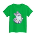 thumbnail image 5 of CAUYDY Kids Halloween Shirt Boys Girls Pumpkin Graphic T Shirt Spooky Season T-Shirt Halloween Ghost Short Sleeve Tops(Green,2-3 Y), 5 of 5