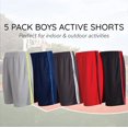 thumbnail image 6 of Essential Elements 5 Pack: Boys Youth Athletic Active Sports Gym Basketball Shorts with Pockets, 6 of 7