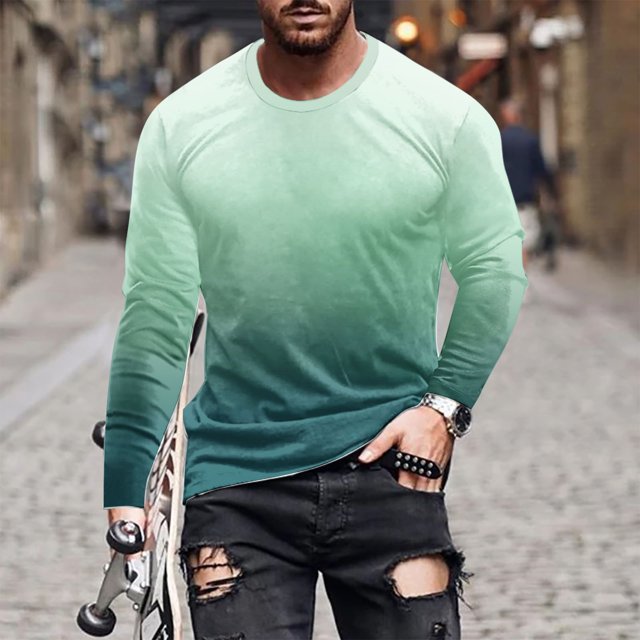 AherBiu Mens Long Sleeve T-Shirts Lightweight Soft Comfy Quick Drying Athletic Workout Running Basic Tees
