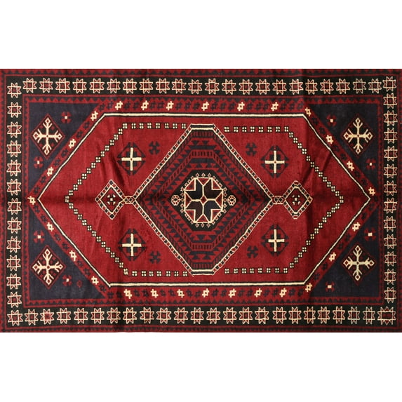 Ahgly Company Indoor Rectangle Traditional Red Persian Area Rugs, 8' x 12'