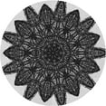 thumbnail image 1 of Ahgly Company Machine Washable Indoor Round Transitional Charcoal Black Area Rugs, 5' Round, 1 of 7