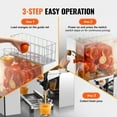 thumbnail image 6 of VEVOR Commercial Orange Juicer Machine, 120W Automatic Juice Extractor with Water Tap, Stainless Steel Orange Squeezer 20 Oranges/Minute, with Pull-Out Filter Box, 2 Peel Collecting Buckets, 6 of 9