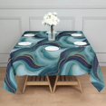 thumbnail image 3 of Blue Gold Wave Marble Pattern Square Tablecloth,Waterproof Square Table Cover,Wipeable Spillproof Washable Table Cover for Home Kitchen Party Decor 52"x52"(132x132cm), 3 of 6
