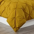 thumbnail image 4 of Chezmoi Collection Berlin Mustard Yellow Pinch Pleat Full Comforter Set, 3-Piece, Soft Pintuck, Lightweight All Season Microfiber Bedding, 4 of 9