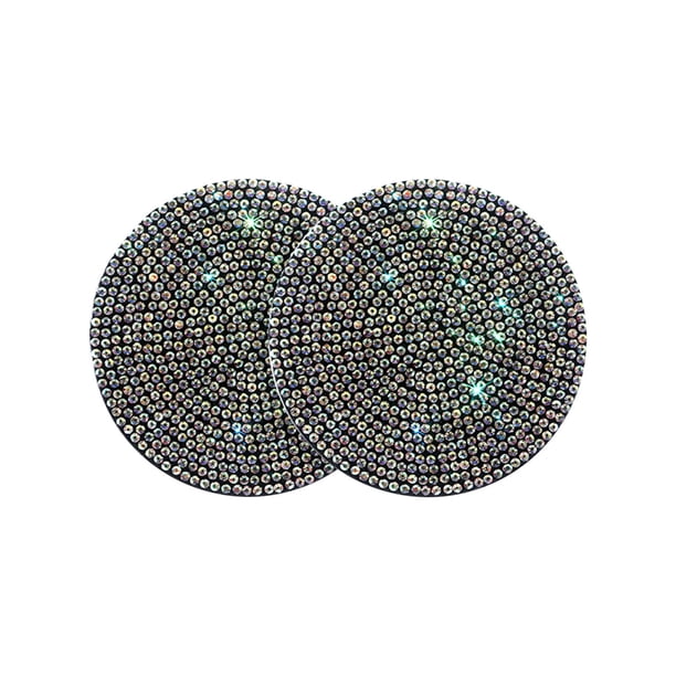 Accesorios para Coches Interior 2Pcs Copa de Coche Antideslizante Accesorios para Interiores de General Motors Copa Flash de Cristal Almohadilla Inferior Accesorios para Coches Glitter