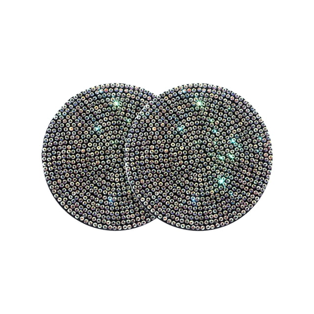 Car Interior Accessories,Glitter Car Accessories 2Pcs Car Cup Non-Slip Universal Car Interior Accessories Crystal Glitter Cup Bottom Mat Car Accessories Interior,Crystal Car Accessories