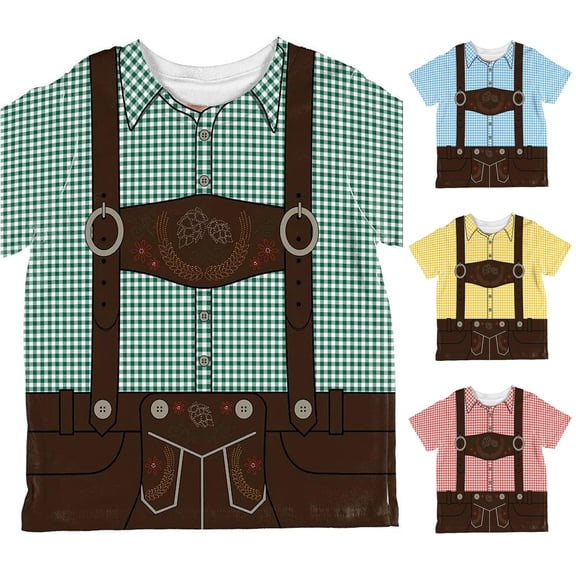 XIAOCHA Men's Suspender Print T-Shirt Oktoberfest Bavarian Casual Short Sleeve Round Neck Tee