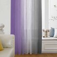 thumbnail image 6 of Purple Gray Ombre Sheer Curtains 54 Inches Long, Vintage Country Wooden Light Filering Curtains, Breathable Simi Curtain Privacy Drapes for Kitchen Bathroom Nursery Lightweight Small Window Treatment, 6 of 9