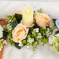 thumbnail image 5 of MERILER Candlestick Garland Wreath - Artificial Rose Candle Flower Ring for Home Party Wedding Table Decoration, Silk Cloth Material, Christmas Holiday Centerpiece, 5 of 6