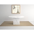thumbnail image 2 of White and Gray Round Marble Table with square Marble Base, 2 of 3