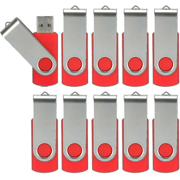 10 Pack Usb Flash Drives Usb 2.0 Thumb Drive Bulk Pack Swivel Memory Stick Fold Storage Jump Drive Zip Drive