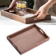 thumbnail image 5 of Bandeja para servir té de hotel, con asas dobles, creativa, rectangular, de madera lisa. M, 5 of 8