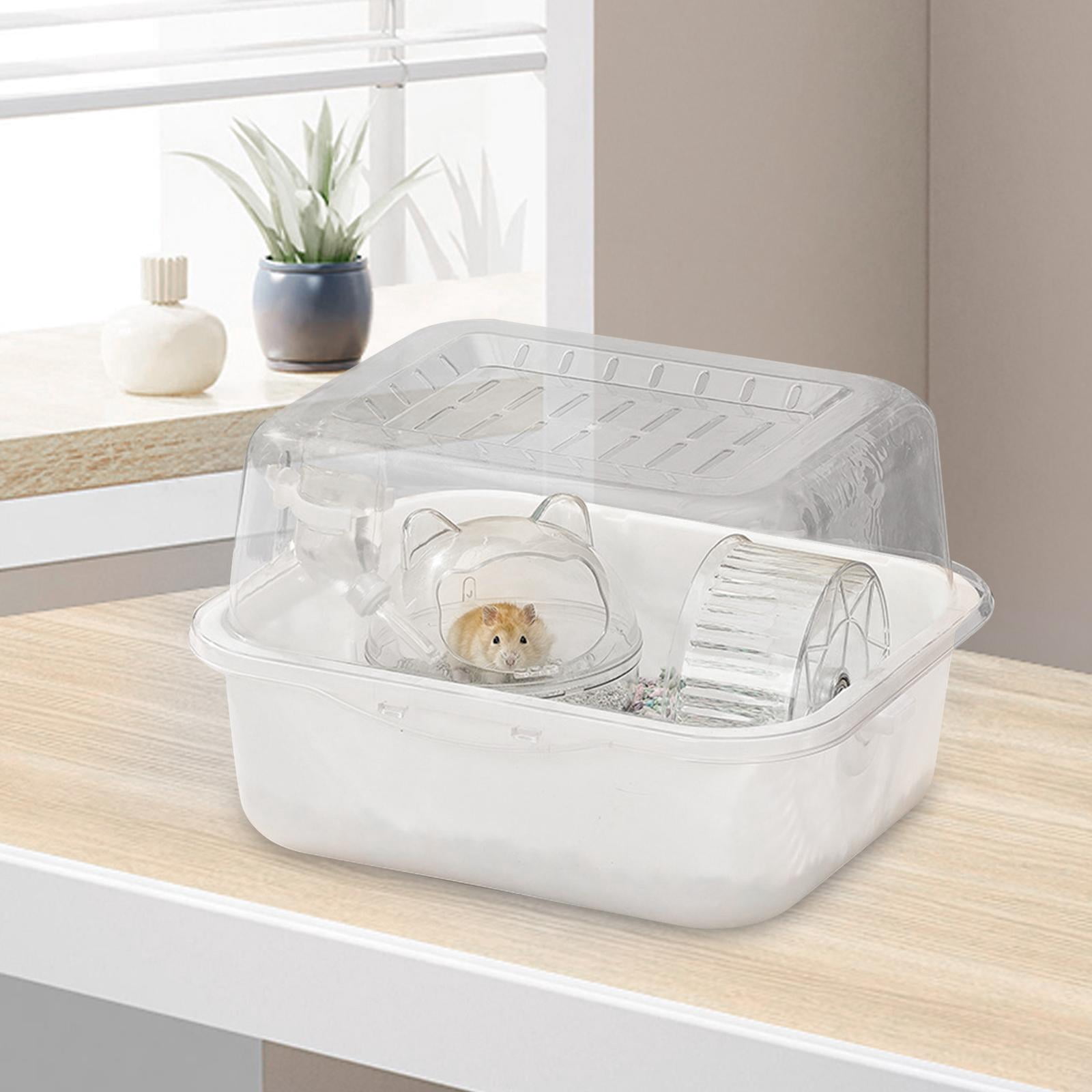 Bvdfgk Hamster Cage Portable for Hedgehogs Ferret Guinea Pig Clear Breathable Villa with accessories