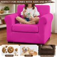 thumbnail image 5 of FUIALDOLG 2 Piece Armchair Couch Covers, Solid Fuchsia Pink Stretch Brushed Fabric Chair Covers, Dustproof Slipcover for Living Room and Pet Friendly Home Decor, 5 of 8