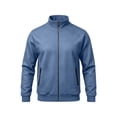 thumbnail image 4 of Eygvbb Men's Full Zip Jacket with Stand Collar Side Zipper Pockets Long Sleeve Casual Coat for Daily Commute Work and Outdoor Activities, 4 of 8