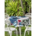 thumbnail image 2 of Outdoor Tablecloth with Umbrella Hole and Zipper, Christmas Round Table Cloth 60 Inch Waterproof Tablecloth, Blue Snowman Xmas Tree Balls Winter Snowflakes Picnic Table Cover for Patio Camping, 2 of 7