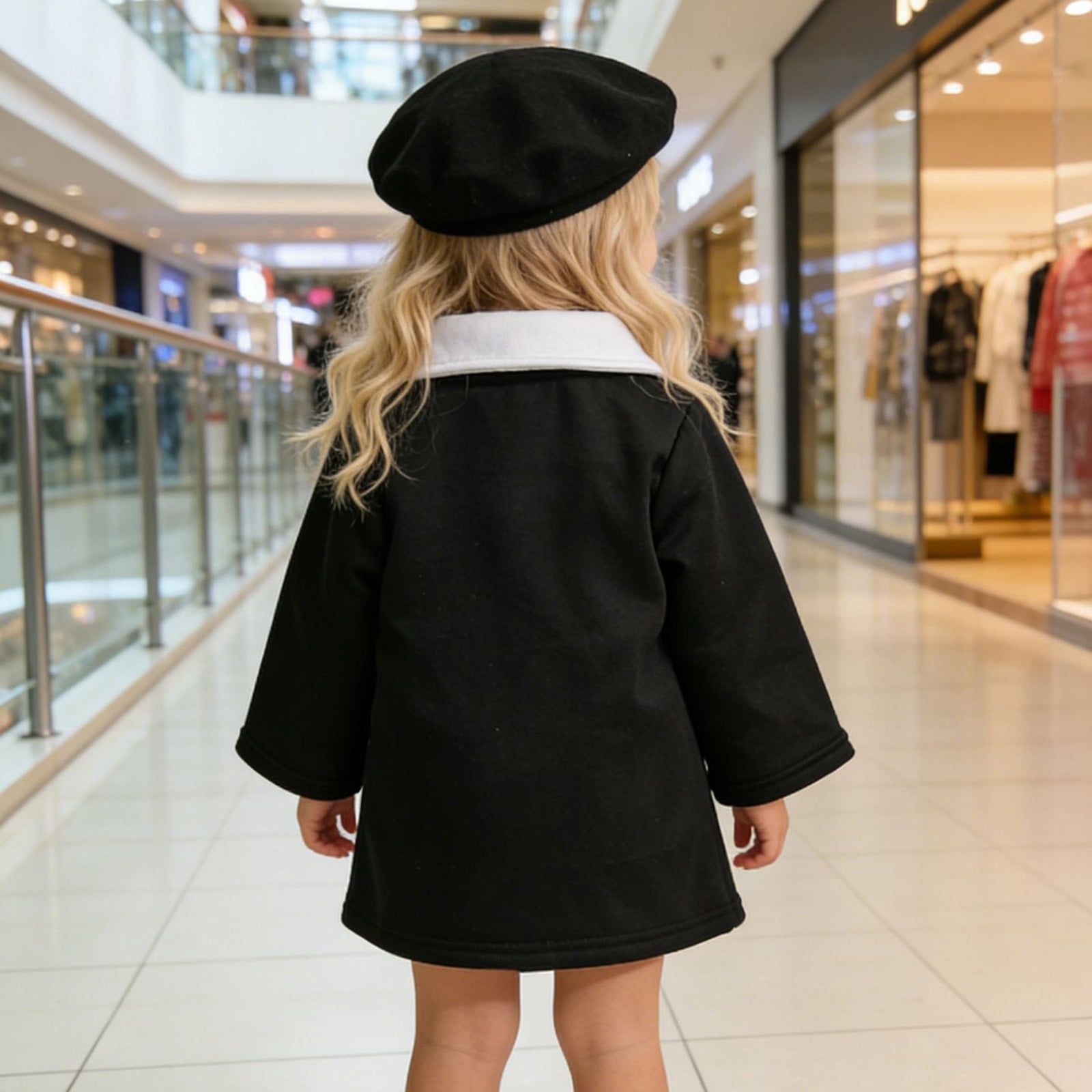 Owordtank Toddler Baby Girl Clothes Jacket Coat Long Sleeve Solid Color Buttons Dress Coat Fall Winter Outfit
