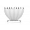 Crystal Candle Menorah Bowl Shape Featuring Frosted Stripes