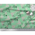 thumbnail image 2 of Soimoi Green Cotton Voile Fabric Brush Stroke & Dots Abstract Printed Fabric 1 Yard 42 Inch Wide, 2 of 3