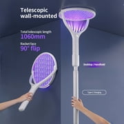 FIIOEOY Rotating Head Electric Fly Swatter Racket 3500V Rechargeable Bug Zapper Racket Bug Zapper Indoor Fly Zapper Mosquito Zapper Flies Killer for Indoors, with a Telescopic Extension