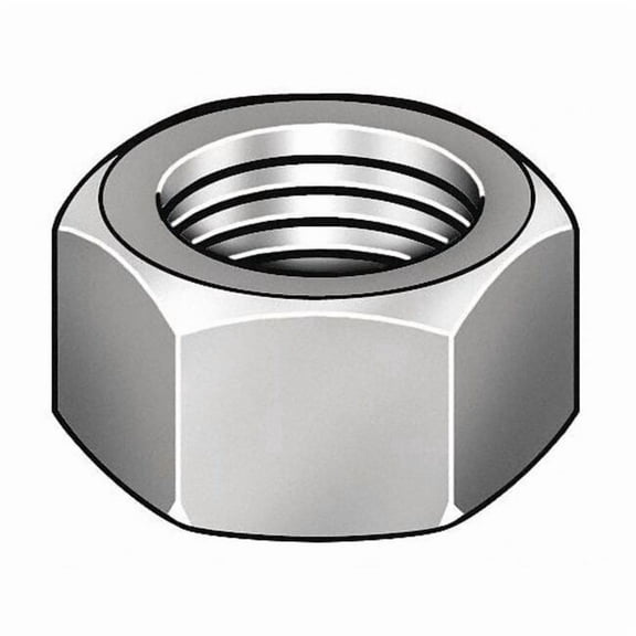 Hex Nut, 5/16"-24, Steel, Not Graded, Zinc Plated, 7/32 in Ht, 100 PK