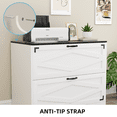 thumbnail image 4 of RichYa 2 Drawer Lateral File Cabinet, Large Wood Filing Cabinet for Home Office, Fits A4/Letter Size Files, Farmhouse White, 4 of 9