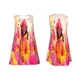 thumbnail image 7 of Fuzoiu Digital Nomad Pink Landscape Print Women's Sleeveless Dress,Summer Dresses for Women,Casual Sundresses,Beach Sleeveless T-shirt Swing Dress with Pockets, 7 of 7