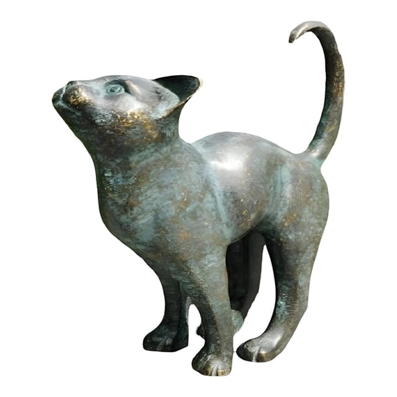 XIBUFE Resin Cat Garden Statue, Unique Indoor & Outdoor Statues, Charming Garden Decor for Outside, Durable Decorative Statues for Porch, Yard, Home, Adult Collectible