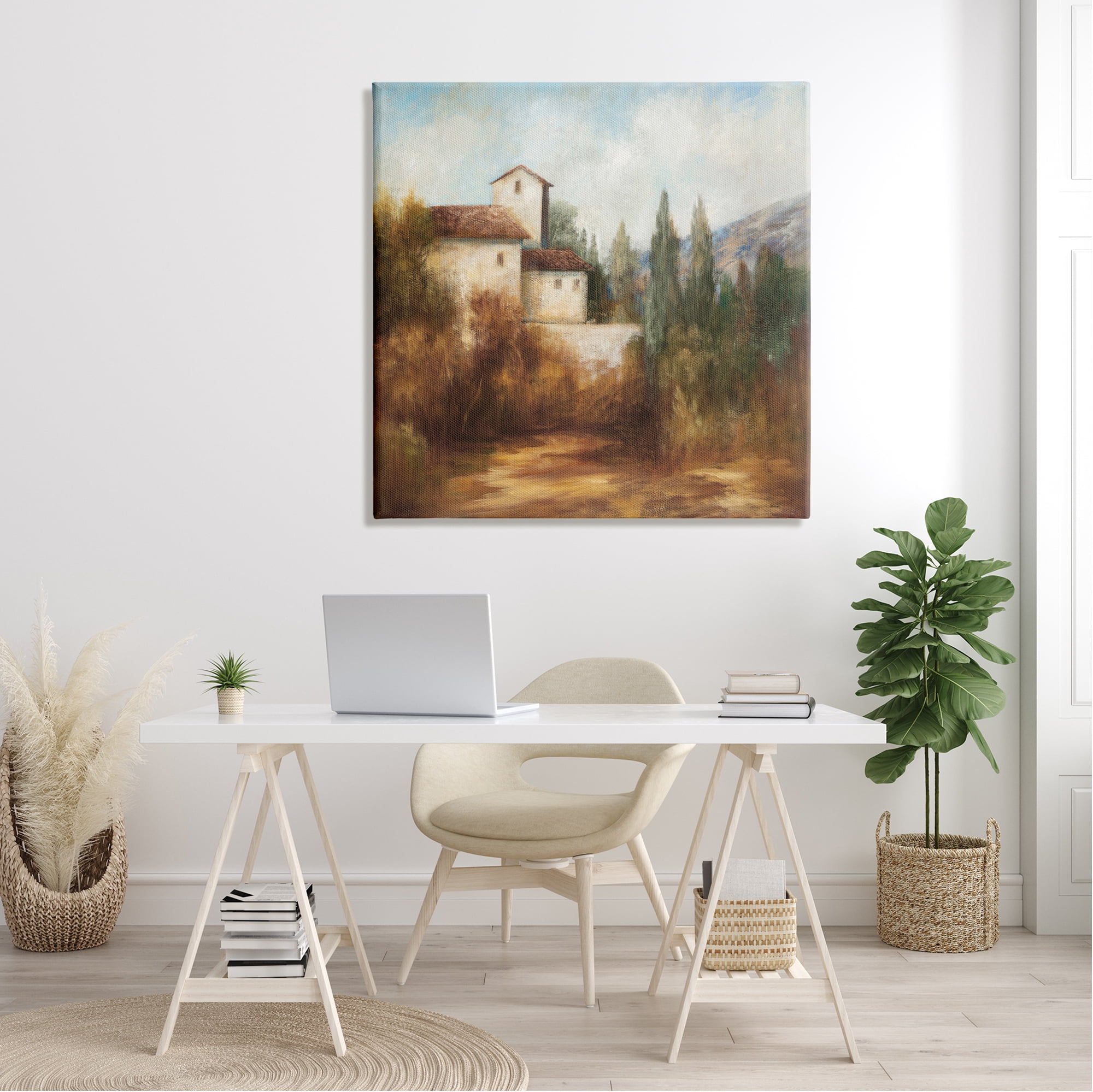 Stupell Industries Countryside Estate Warm Autumn Field Villa Landscape Painting Gallery Wrapped Canvas Print Wall Art, Design by Theo Beck
