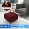 thumbnail image 3 of Vireellx Newest Jacquard Ottoman Slipcovers Folding Storage Stool Furniture Protector Cover Soft Thick Rectangle Foot Rest Slipcover with Elastic Bottom, 3 of 7