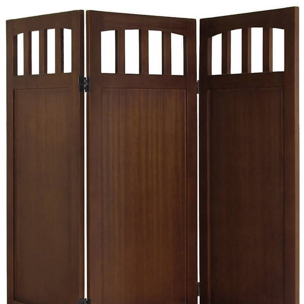 Winsome William 3-Panel Folding Room Divider, Walnut Finish