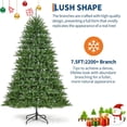 thumbnail image 3 of Ourlova 7.5ft Artificial Christmas Tree Prelit PVC Xmas Tree with 3357 Branch Tips 900 Dual-Color LED Lights and Foldable Base for Holiday Party Christmas Decorations Green, 3 of 7