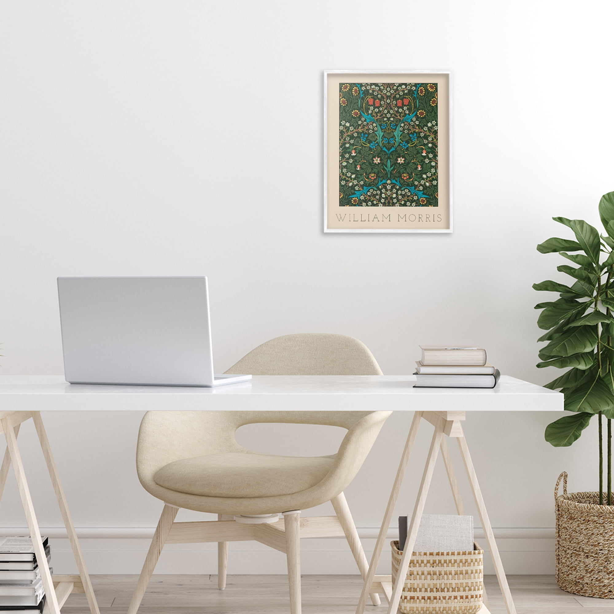 Stupell Industries Ornate Botanicals William Morris White Framed Giclee Art, design by Lil' Rue