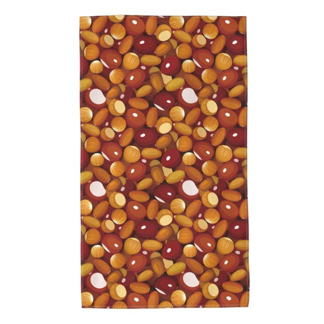 Fotbe Almond Nuts Toalla Premium con Patrón, Toalla de Microfibra de Secado Rápido, Ligera y Altamente Absorbente (27.5x16in), Ideal para Uso Diario