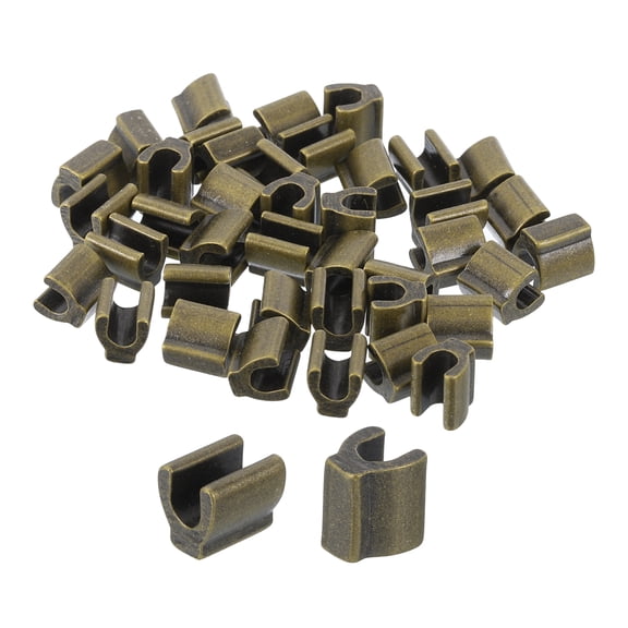40Pack Zipper Slider Retainers - #10 Top Stoppers for Zippers Replacing, Bronze Tone