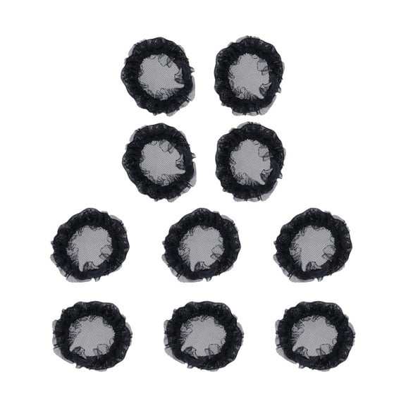 10Pcs Ballet Dance Hairnet Invisible Hair Nets Hair Bun Cover Women Headdress Black